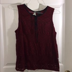 Worthington red lace top